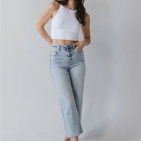 bohme 28” light wash 12 inch high-rise bailloon crop C21 - Picture 1 of 7